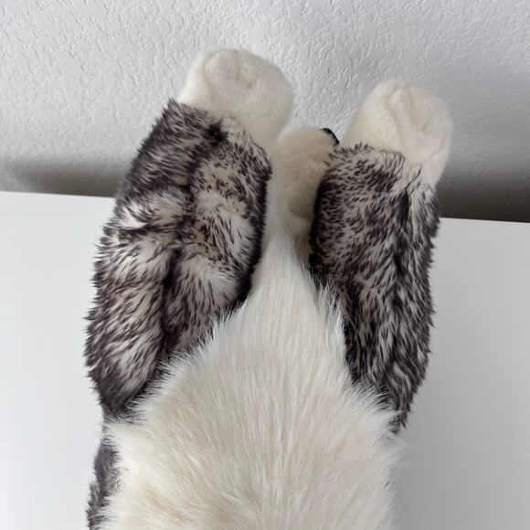 Vintage Aurora Super Flopsies Mush 28" Husky Dog Gray Plush Blue Eyes 2008 Jumbo - Picture 13 of 13